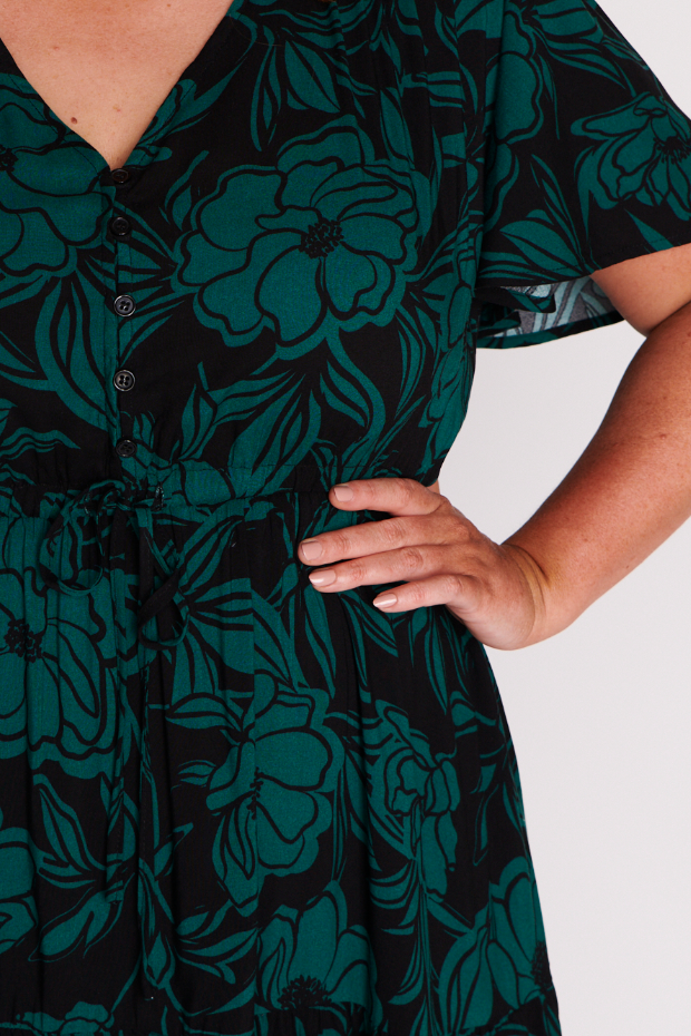 Alexia Midnight Green Dress – Midnight Green maxi dress